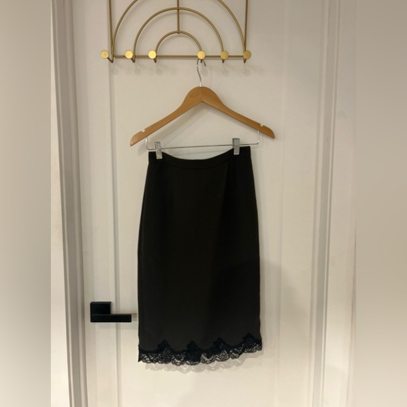 Theory Black Pencil Skirt Knee-Length Cocktail - Picture 1 of 5